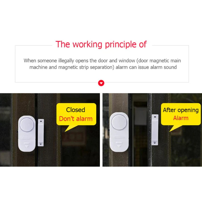6-Piece Wireless Window & Door Burglar Alarm System with Magnetic Sensors