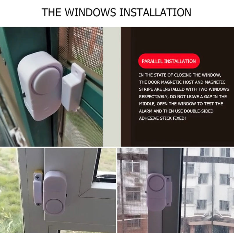 6-Piece Wireless Window & Door Burglar Alarm System with Magnetic Sensors
