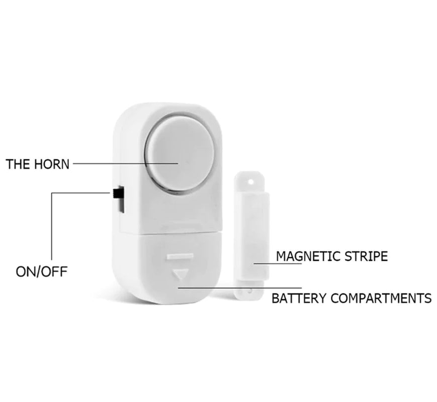 6-Piece Wireless Window & Door Burglar Alarm System with Magnetic Sensors