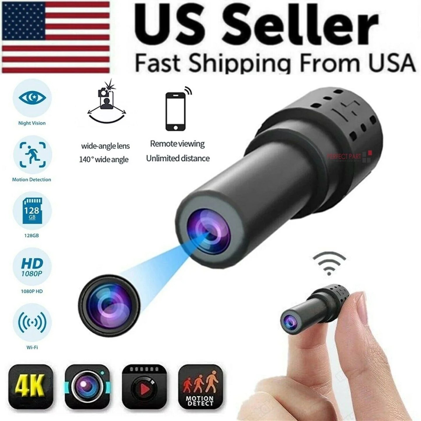 4K HD Mini Wifi Spy Camera - Hidden Pinhole DVR Nanny Cam for Ultimate Discreet Surveillance