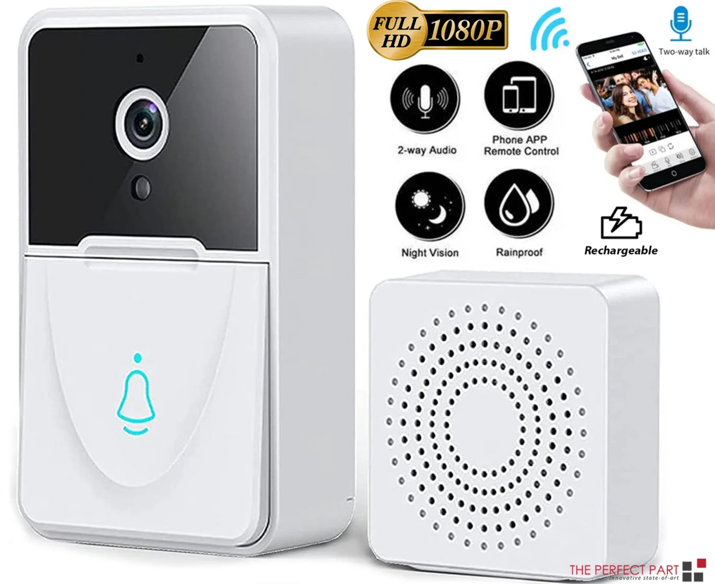 Smart WiFi Wireless Video Doorbell Intercom with Chime - Enhance Your Home Security!