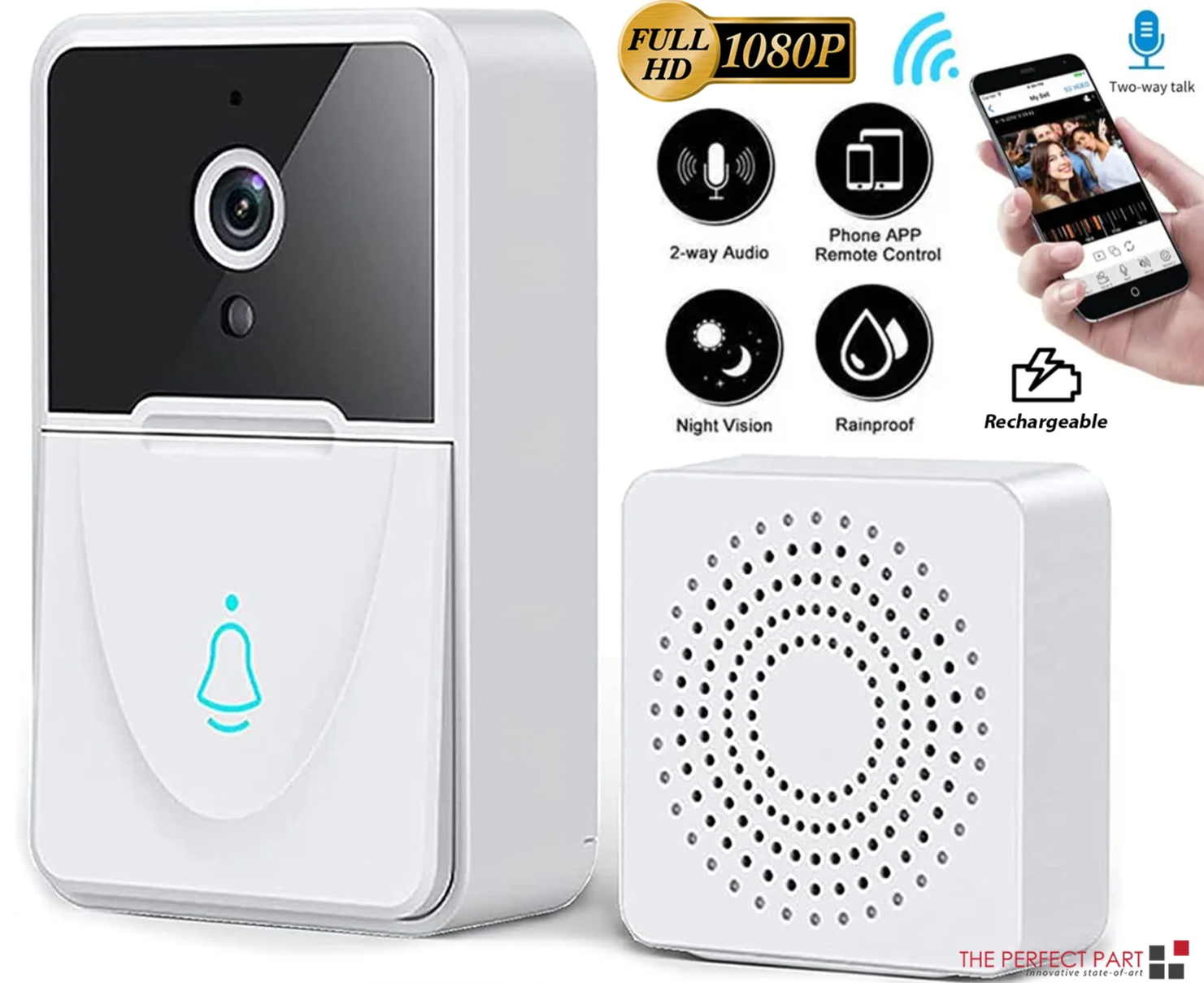Smart WiFi Wireless Video Doorbell Intercom with Chime - Enhance Your Home Security!