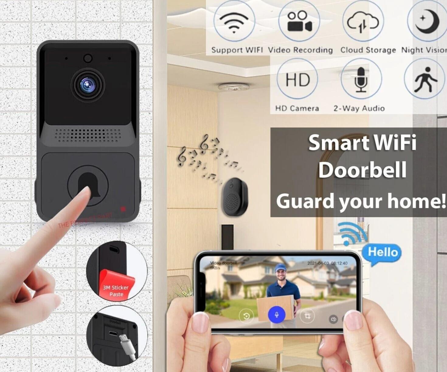 Smart WiFi Video Doorbell Intercom - Ultimate Security Solution for Your Home!
