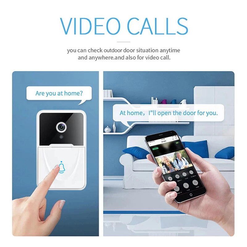 Smart WiFi Wireless Video Doorbell Intercom with Chime - Enhance Your Home Security!