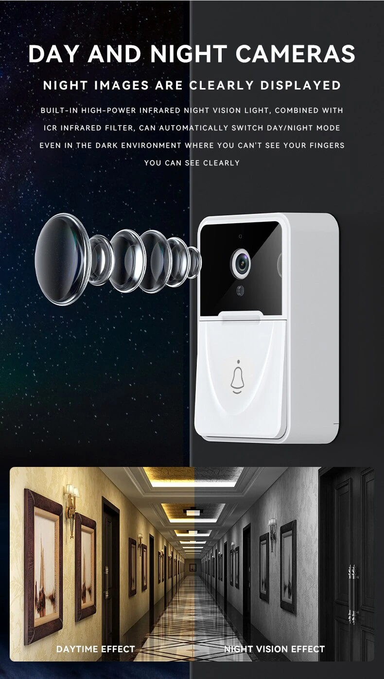 Smart WiFi Wireless Video Doorbell Intercom with Chime - Enhance Your Home Security!