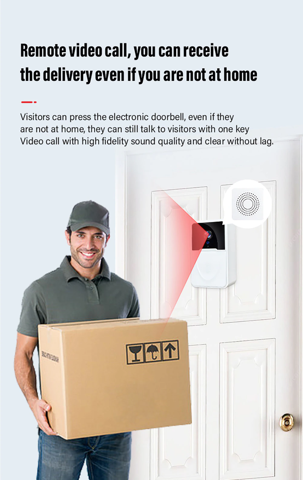 Smart WiFi Wireless Video Doorbell Intercom with Chime - Enhance Your Home Security!