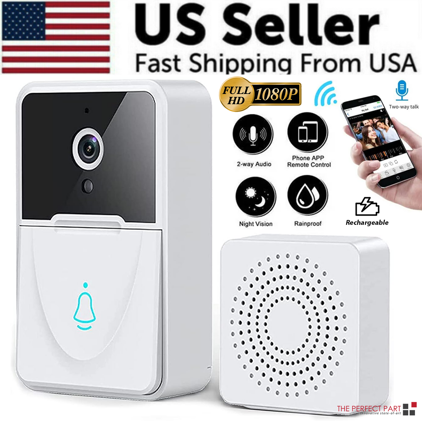 Smart WiFi Wireless Video Doorbell Intercom with Chime - Enhance Your Home Security!