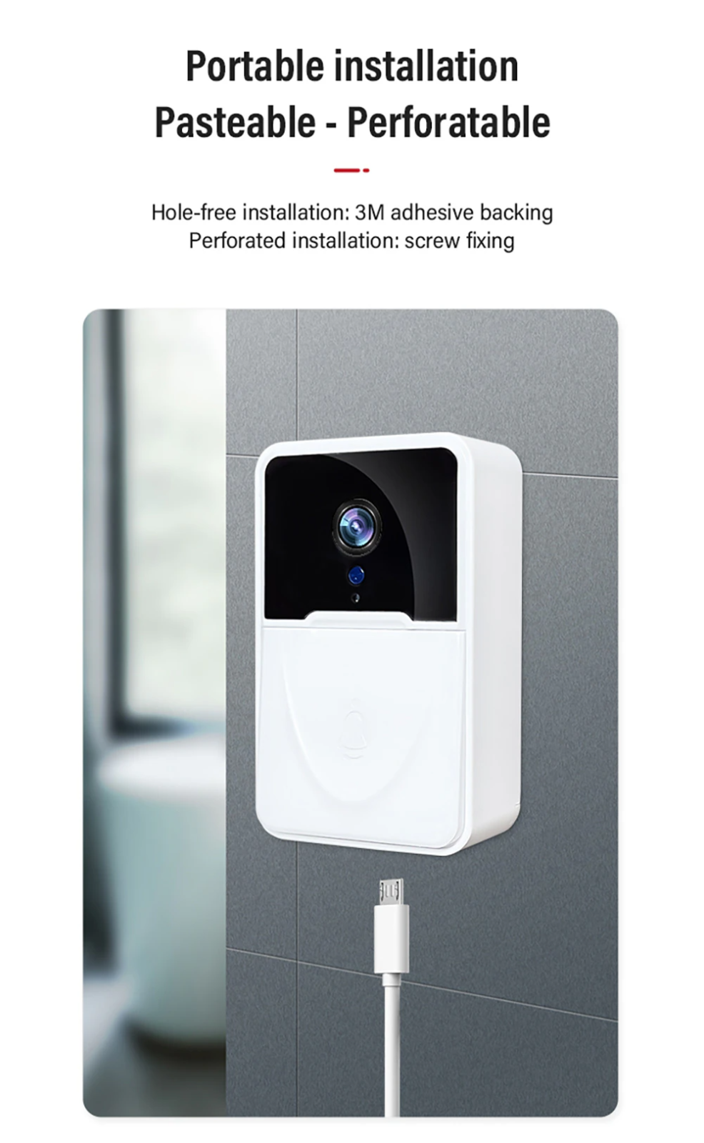 Smart WiFi Wireless Video Doorbell Intercom with Chime - Enhance Your Home Security!