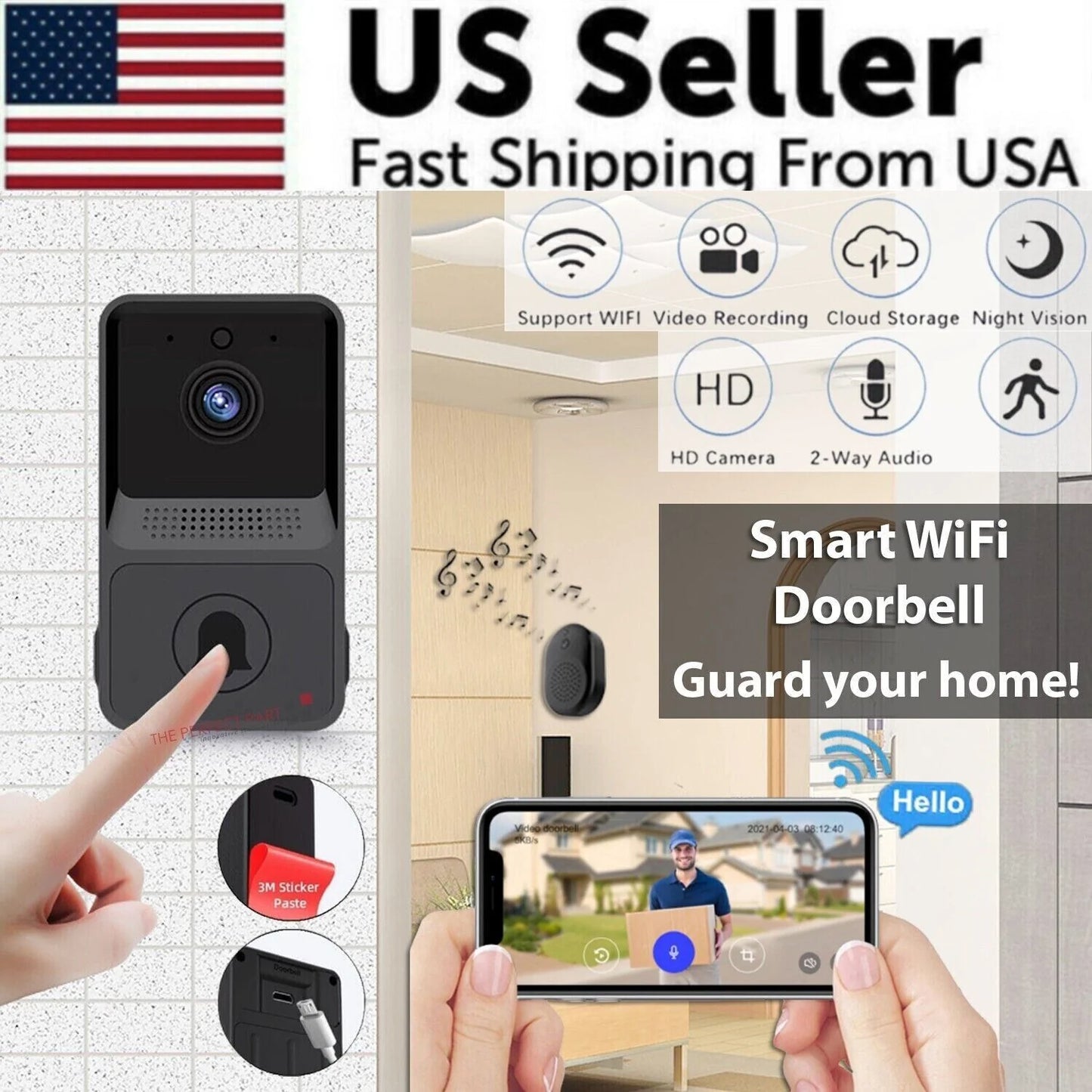 Smart WiFi Video Doorbell Intercom - Ultimate Security Solution for Your Home!