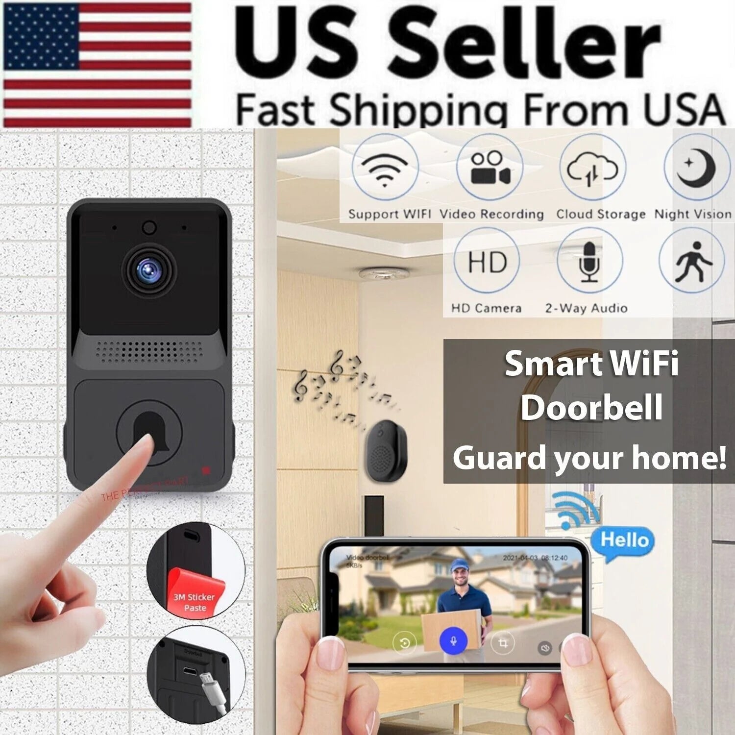Smart WiFi Video Doorbell Intercom - Ultimate Security Solution for Your Home!