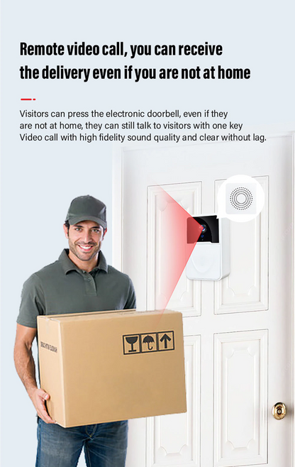 Smart WiFi Wireless Video Doorbell Intercom with Chime - Enhance Your Home Security!