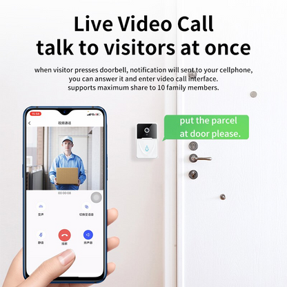 Smart WiFi Wireless Video Doorbell Intercom with Chime - Enhance Your Home Security!