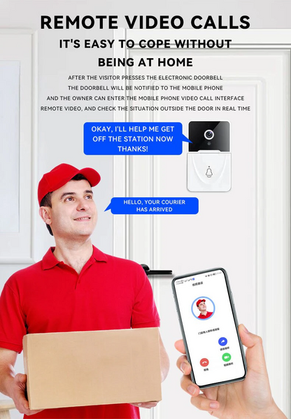 Smart WiFi Wireless Video Doorbell Intercom with Chime - Enhance Your Home Security!